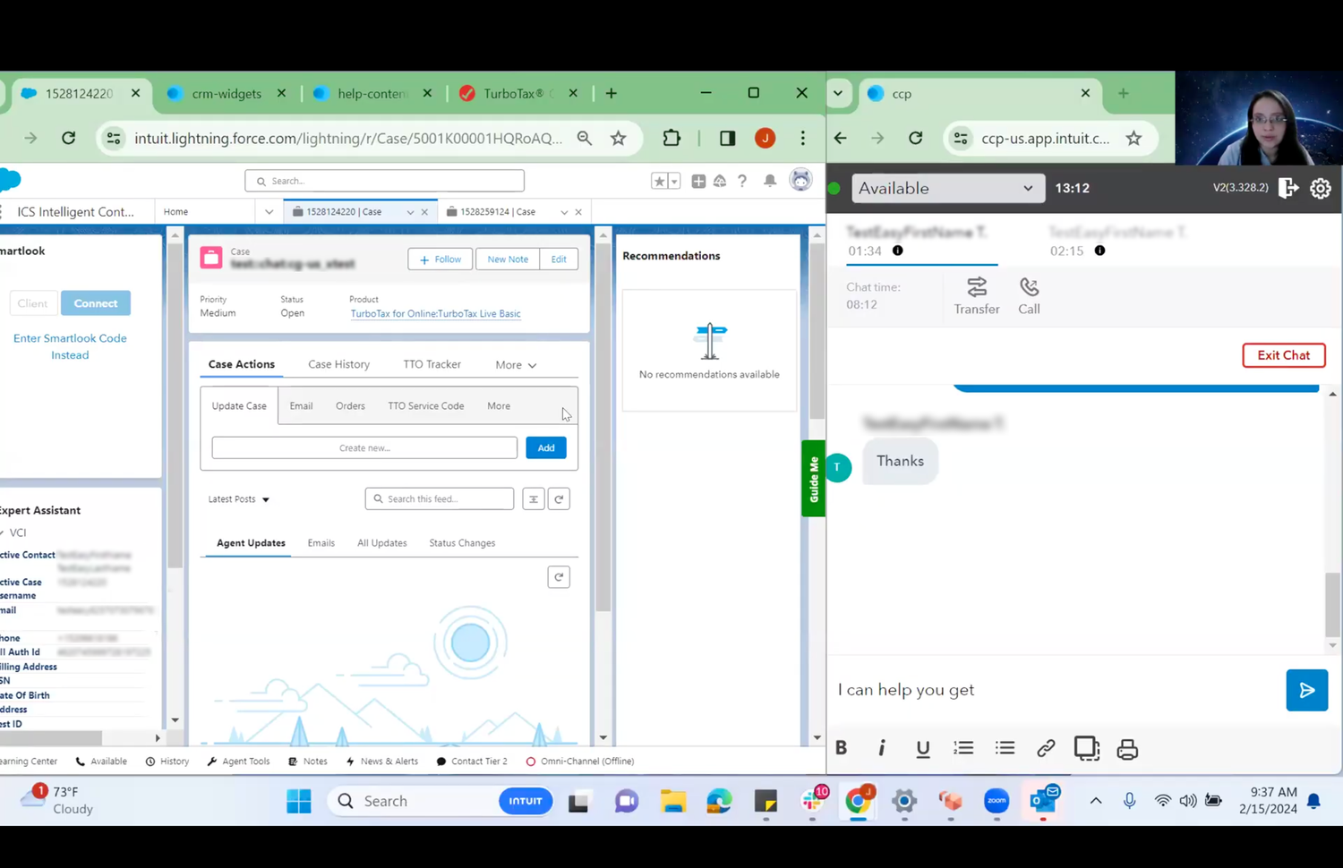 Follow Me Home research session with a TurboTax Product Expert