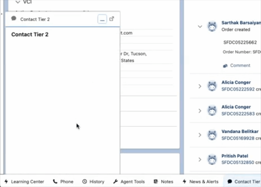 Current Tier 1 to Tier 2 escalation experience in Salesforce