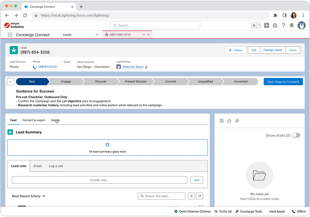 Key flow screens: lead intake, LQQ flow, Connect to Expert, scheduling