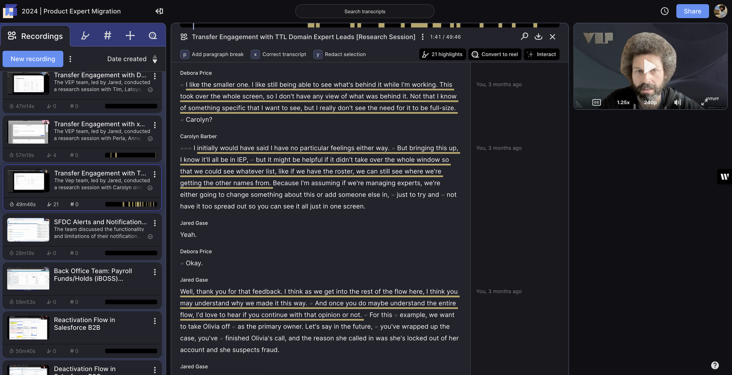 Reduct user research synthesis tool